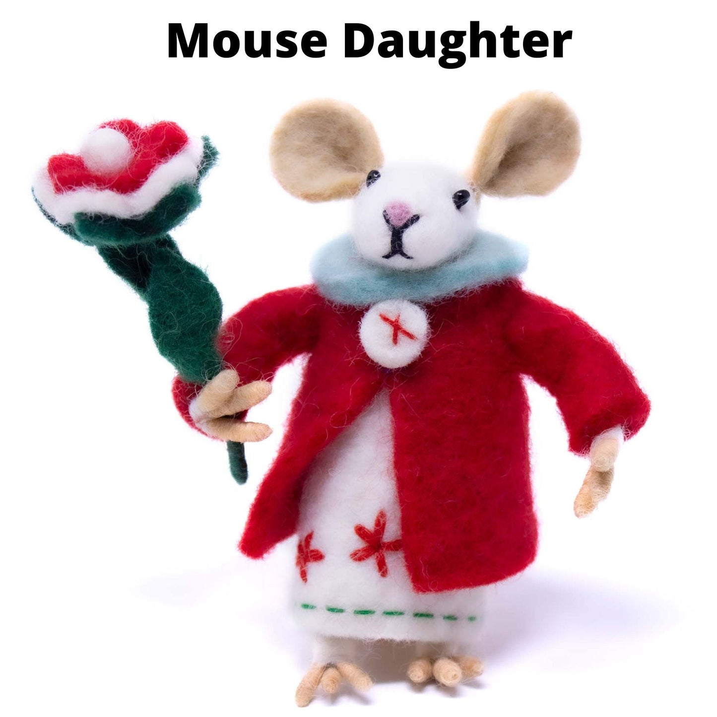 Family of Mice- Handmade Felt Collectibles- Set of Five