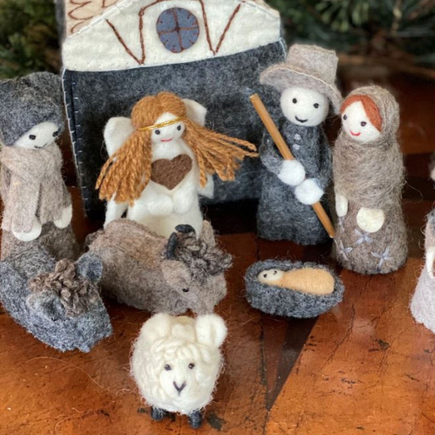 Handmade Felt Nativity Scene- 12-Piece Set- Fair Trade-Nepal