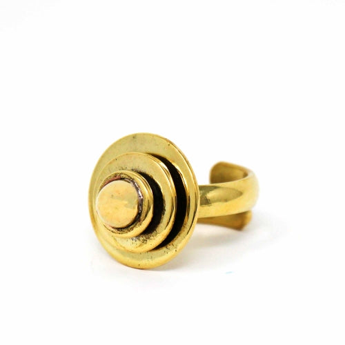 Domed Adjustable Brass Ring -Recycled Brass-Eco-Friendly-Fair Trade