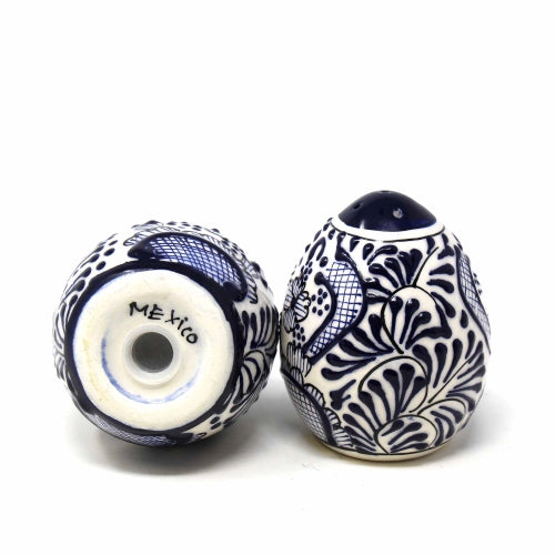 Encantada Handmade Pottery Spice Shakers, Blue Flower