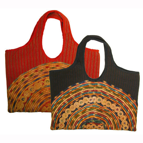 Handmade Joyabaj Handbag- Red or Black-Large-Guatemala