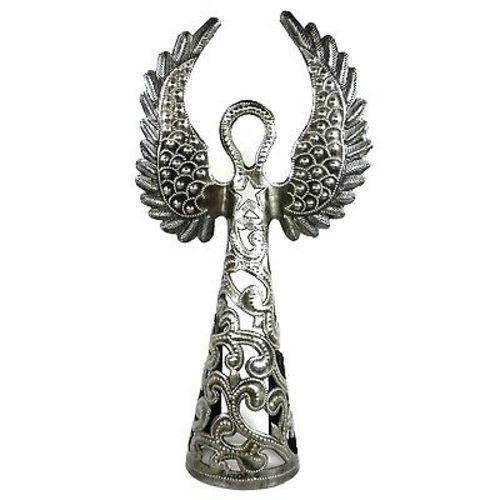 16-inch Metalwork Angel - Wings Up  - Croix des Bouquets