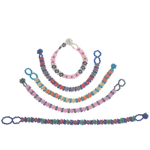 <center> Flower Bracelets with Glass Beads Crafted by Artisans in Guatemala </br> Each Measures approximately 6-1/2” in length</center>