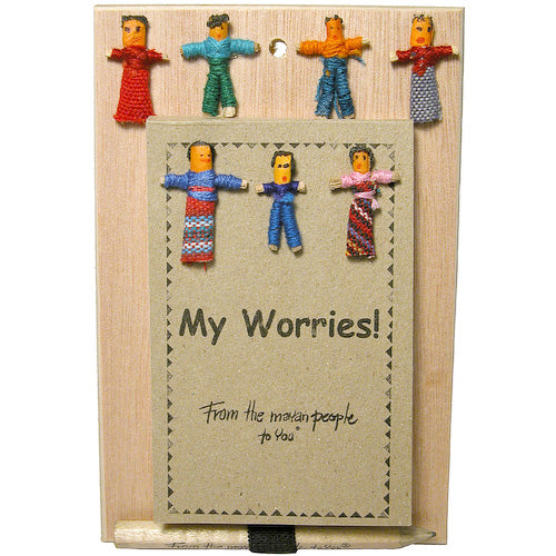 <center>Worry Doll Notepads crafted by Artisans in Guatemala </br> Each Notepad  Measures 4-1/4” high x 2-3/4” wide</br>Approximately 75 pages and writing pencil is included</center>