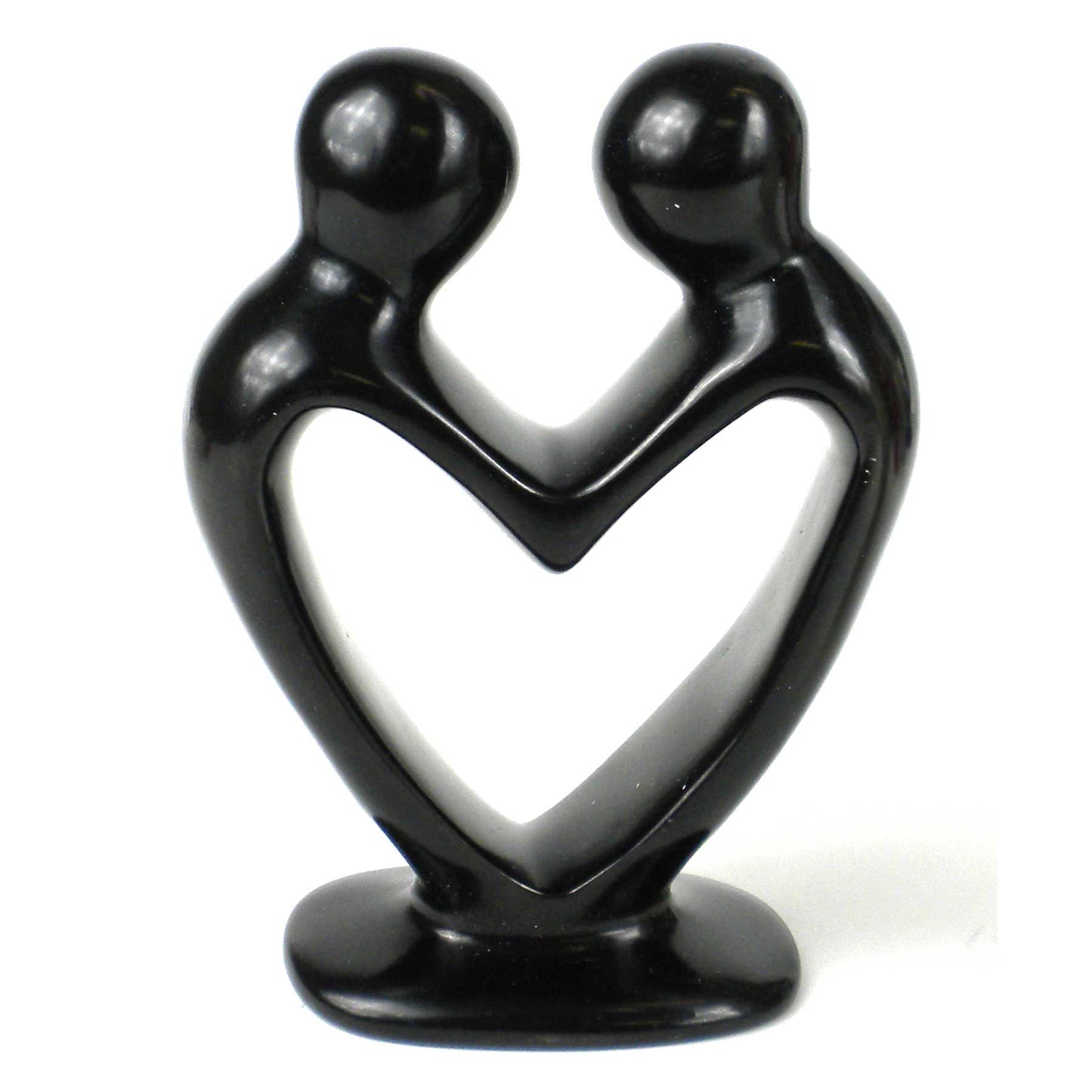 Soapstone Lovers Heart Black - 6 Inch