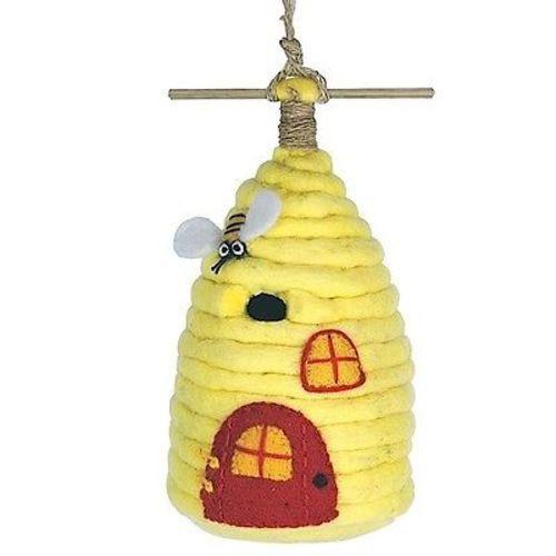 Felt Birdhouse - Honey House - Yellow- Wild Woolies