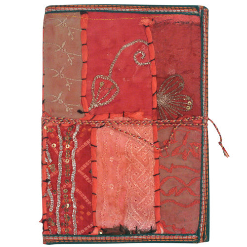 <center>Large Earth Tone Sari Journal</br>Crafted by Artisans in India </br>Measures 9” high x 6-1/4” wide, with 100 pages</center>