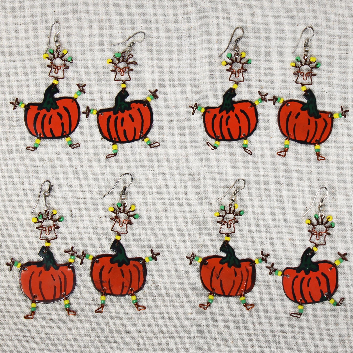 Dancing Girl Pumpkin Earrings -Orange-Fair Trade by Creative Alternatives