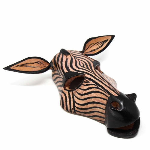 Wood Zebra Mask Wall Hanging- Fair Trade-Africa