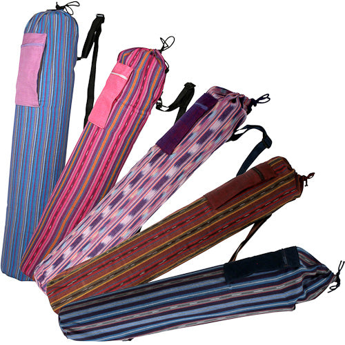 <center>Woven Cotton Yoga Bags </br>Crafted by Artisans in Guatemala </br>Measure about 27” long x 4-1/2” diameter</center>