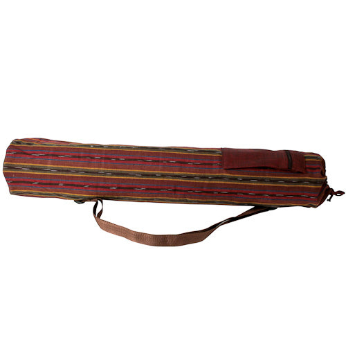 <center>Burgundy Woven Cotton Yoga Bag </br>Crafted by Artisans in Guatemala </br>Measure about 27” long x 4-1/2” diameter</center>