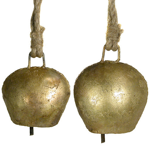 <center>Small and Medium Metal Bells </br>Small measures 3” high x 3-1/2” wide, 1 1/2” deep </br>Medium measures 4” high x 3-1/2” wide, 1 1/2” deep</center>