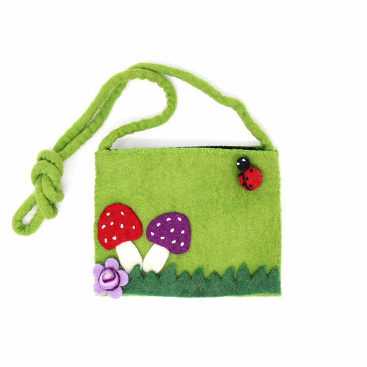 Felt Mushroom Purse - Global Groove- Nepal