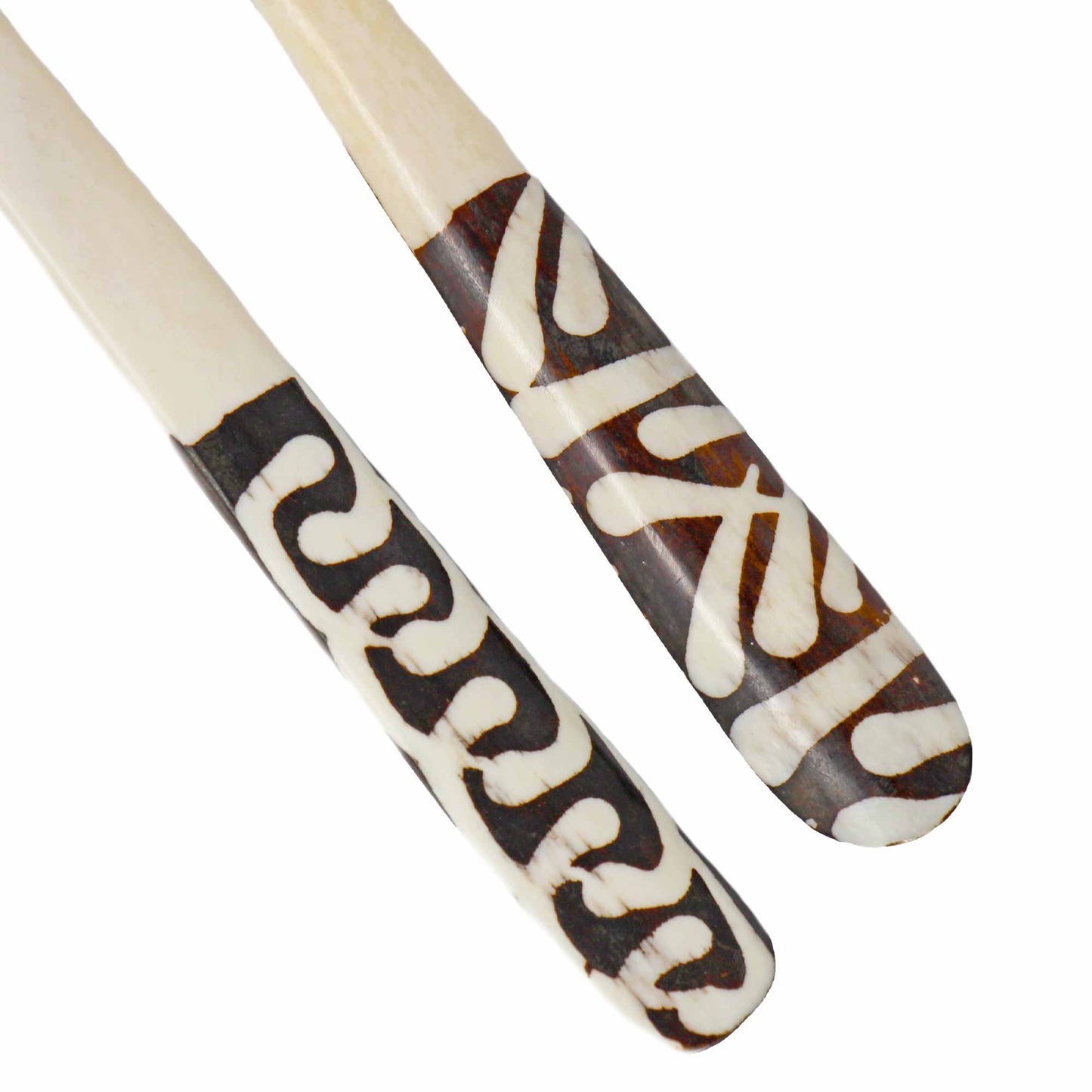 Long Batiked Bone Appetizer Spoons- Set of 2