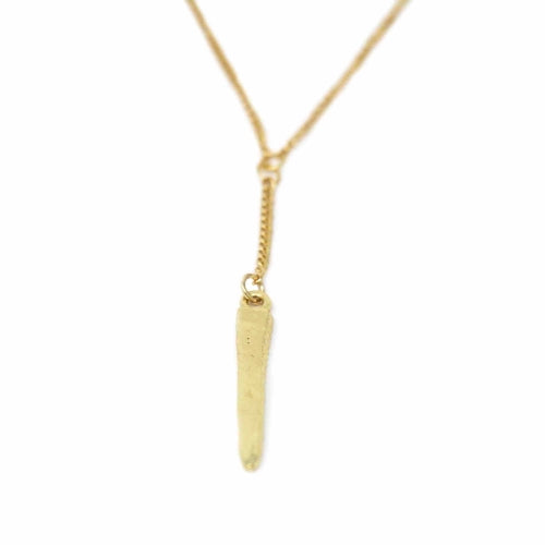 Cone Pendant Gold-tone Necklace - Fair Trade- India