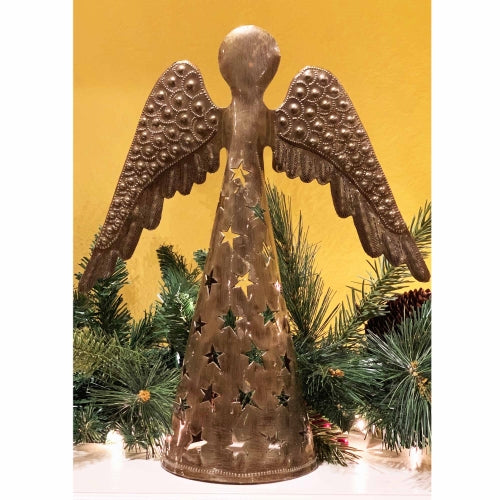 14-inch Metalwork Angel - Wings Down  - Croix des Bouquets