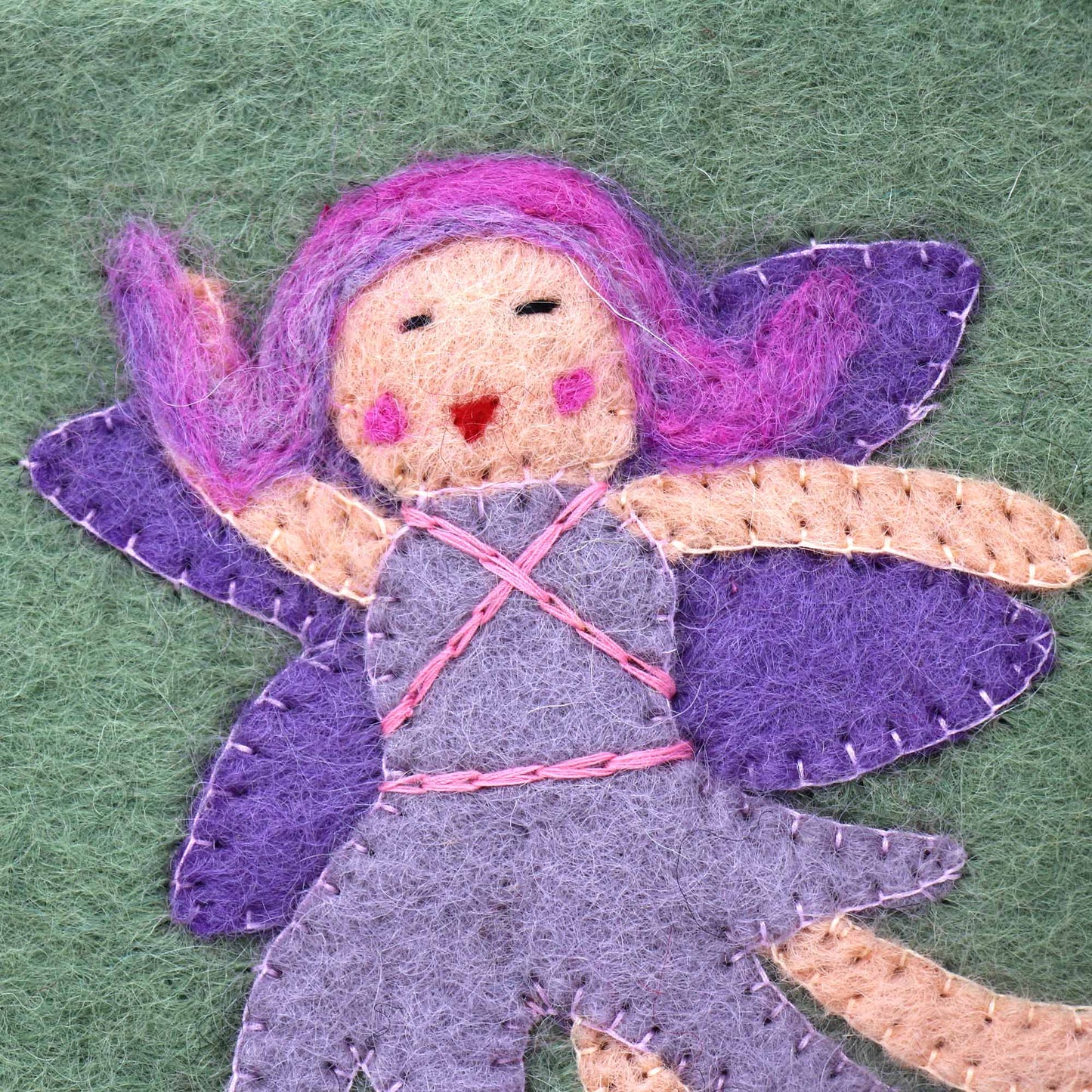 Hand Crafted Felt Starry Fairy Pouch-Green