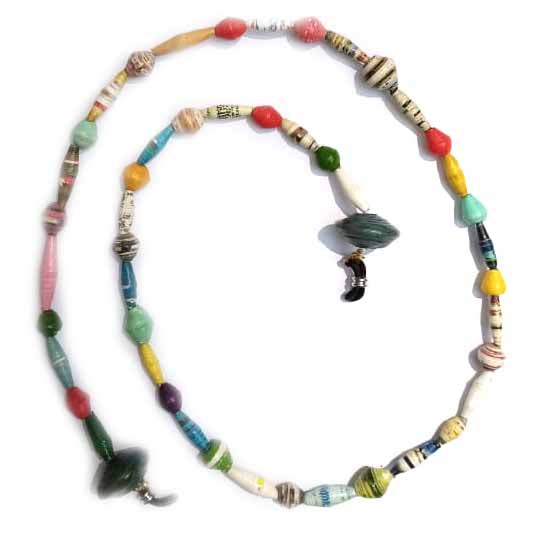 Face Mask/Eyeglass Paper Bead Chain, Colorful Mixed Shapes