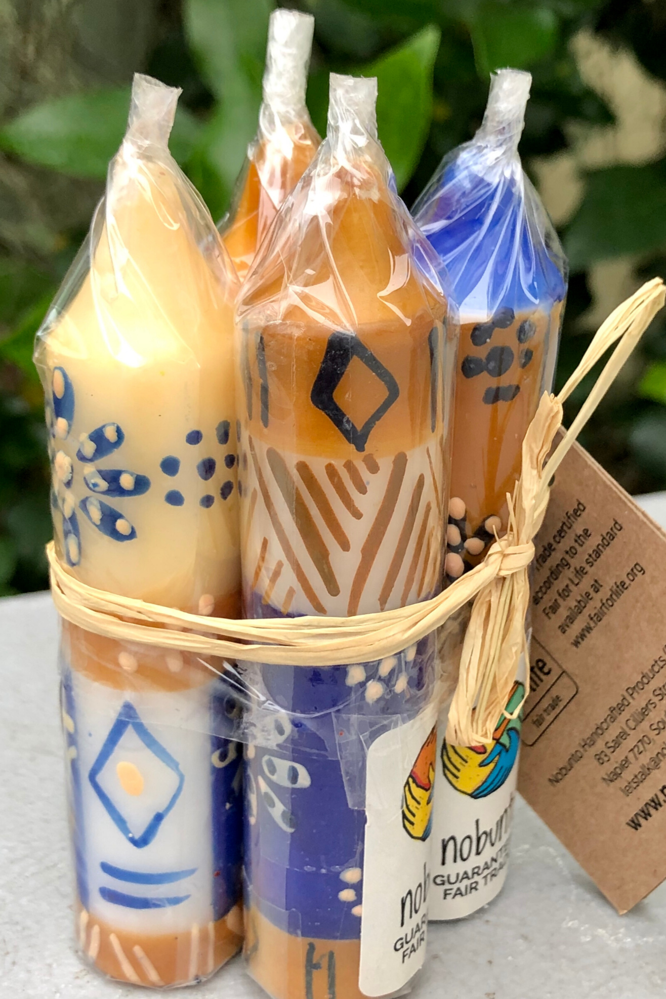 Hand-Painted 4" Dinner or Shabbat Candles, Set of 4  (Durra Design)