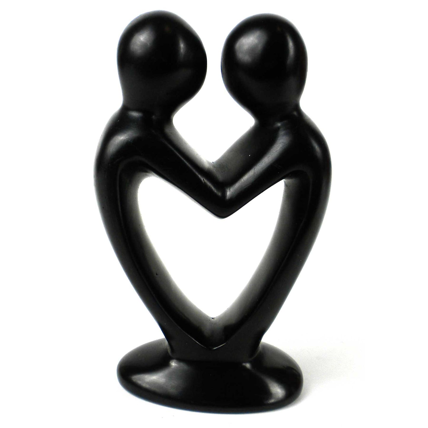 Soapstone Lovers Heart Black - 4 Inch