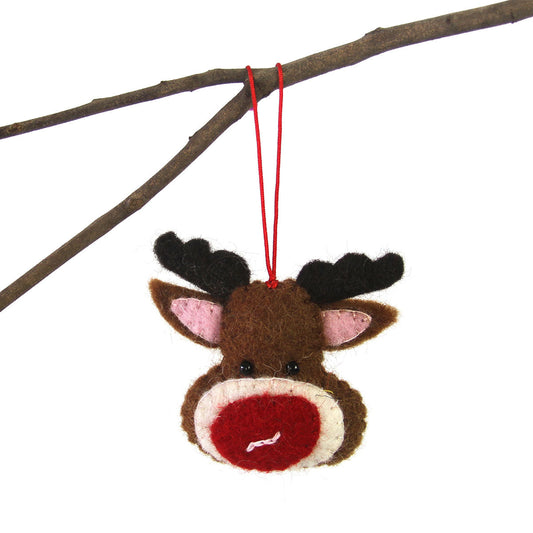 Hand Felted Christmas Ornament: Rudolph - Global Groove