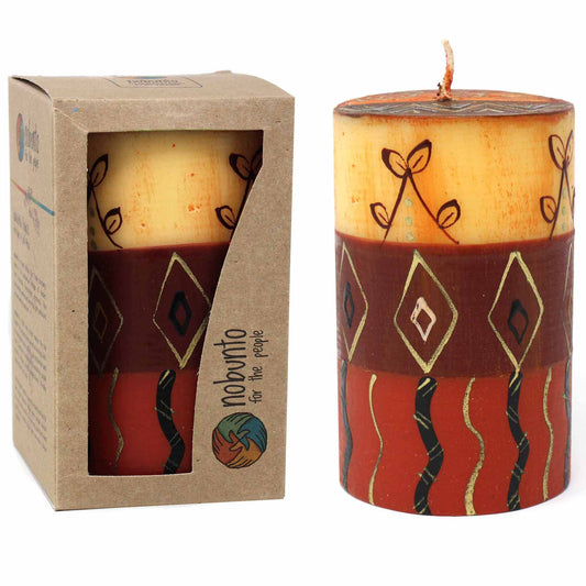 Single Boxed Hand-Painted Pillar Candle - Bongazi Design - Nobunto