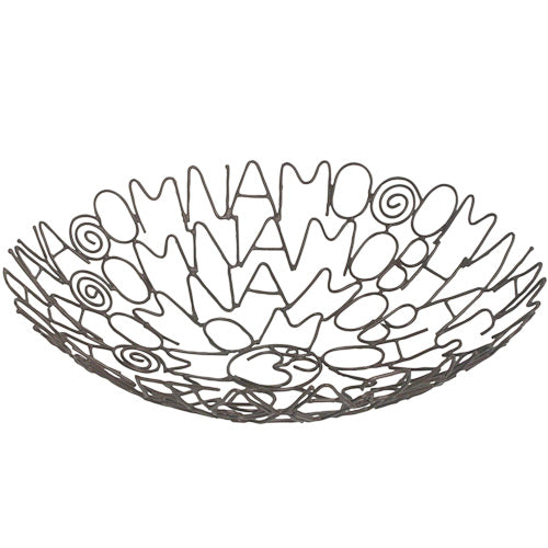 <center>Metal Om Namo Mantra Bowl </br>Crafted by Artisans in India </br>Measures 2-1/2” high with 11” diameter</center>