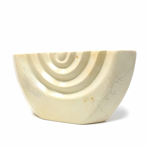 Hand Carved Menorah - White/Marbled Soapstone- Fair Trade-Smolart- Kenya