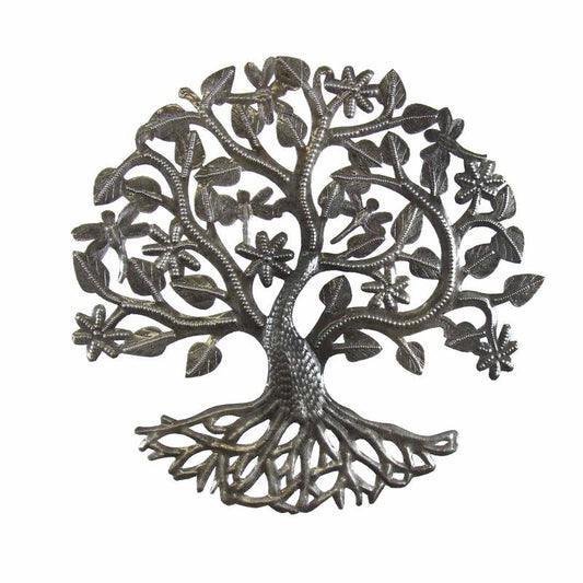 Tree of Life Dragonfly Metal Wall Art -14"  Croix des Bouquets- Haiti