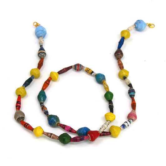 Face Mask/Eyeglass Paper Bead Chain, Colorful Mixed Shapes