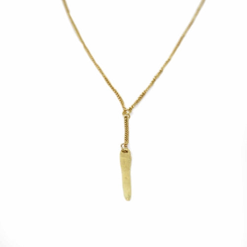 Cone Pendant Gold-tone Necklace - Fair Trade- India