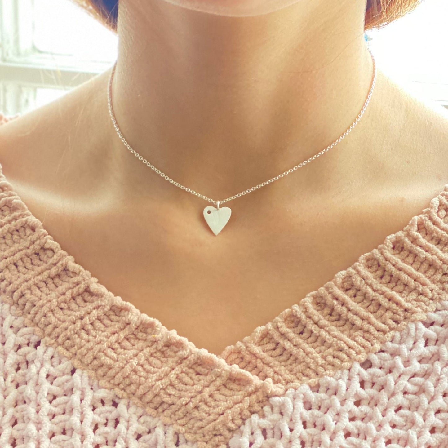 Silver Polished Heart Necklace - A Thoughtful Gift for Her!