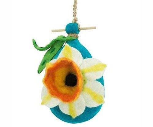 Felt Birdhouse - Daffodil - Teal- Wild Woolies