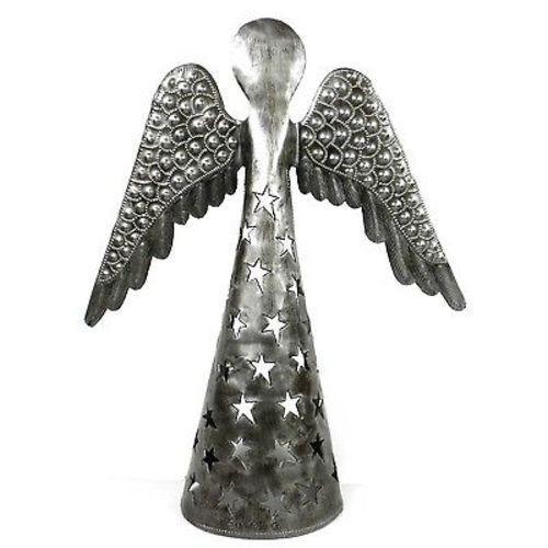 14-inch Metalwork Angel - Wings Down  - Croix des Bouquets