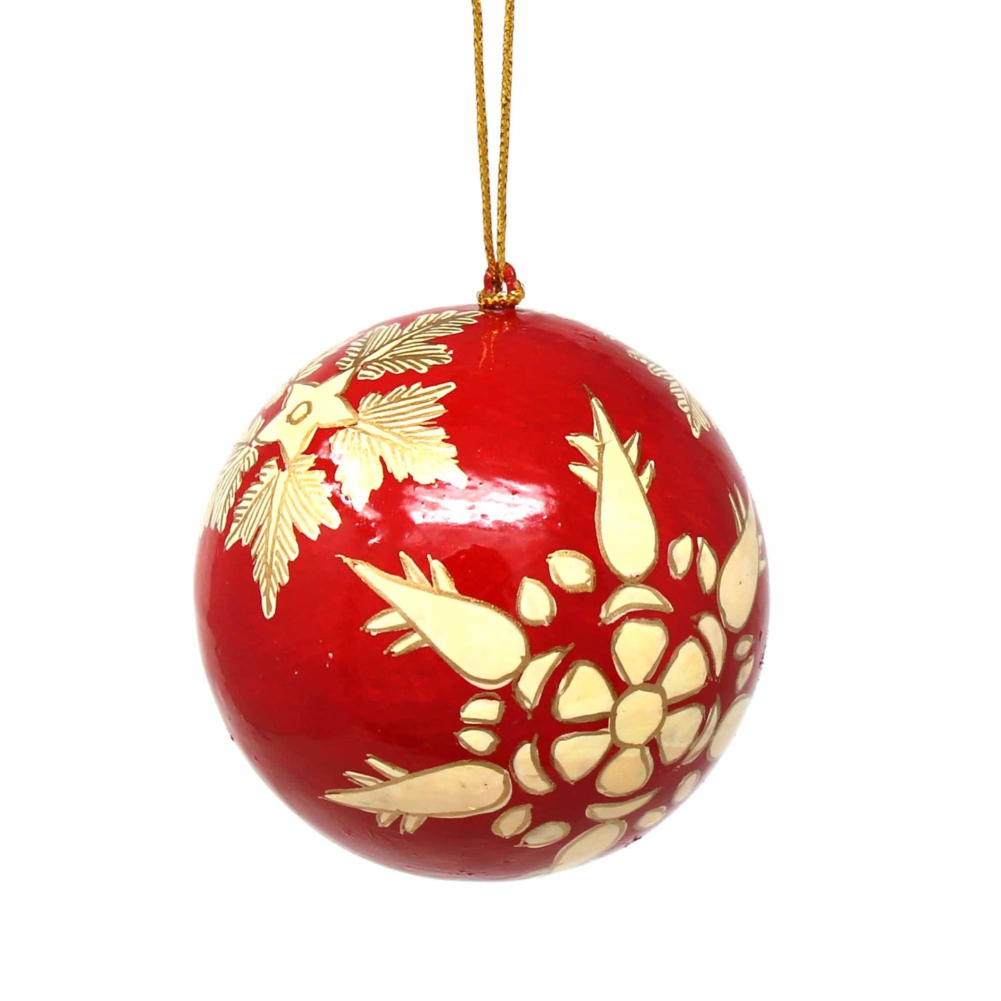 Hand-painted Ornaments, Gold Snowflakes - Pack of 3