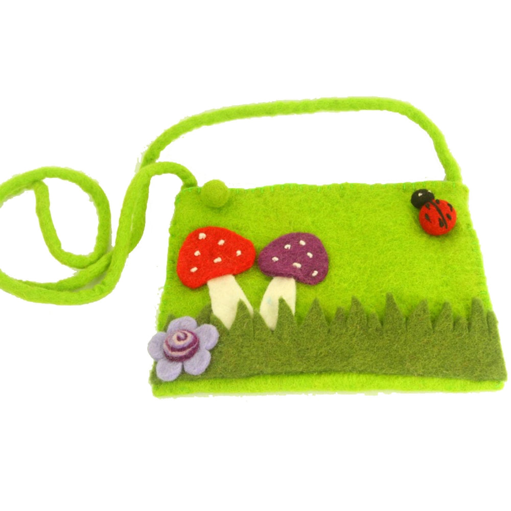 Felt Mushroom Purse - Global Groove- Nepal