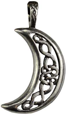 Celtic Moon Celestial Amulet- Pendant - Silver