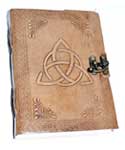 Triquetra Leather Journal with Handmade Paper and Latch 5" x 7"