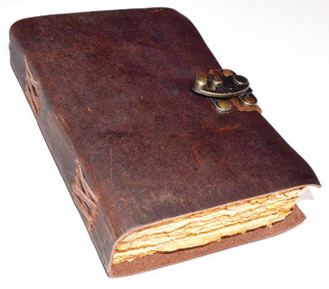 Leather Writing Journal with Aged Looking Paper w/ Metal Latch -240 pages