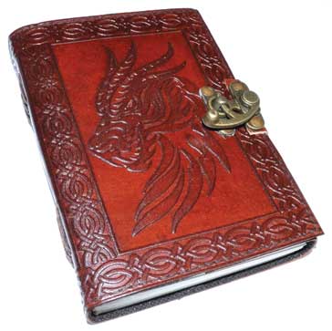 Celtic Dragon leather blank book w/ Metal Latch