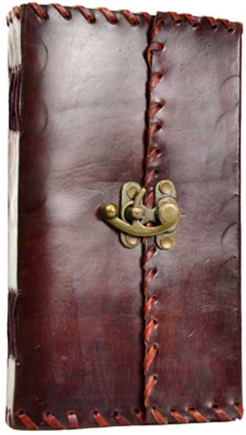 1842 Poetry Leather Journal-Blank Book w/ Metal Latch