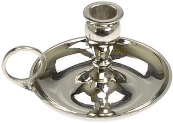 Nickel Mini Candle holder-Chamberstick-Silver