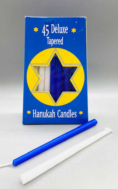 Assorted Hanukah candles- Blue/White-  45pk