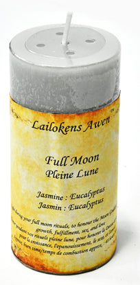 Full Moon Scented Lailokens Awen Candle- Jasmine/ Eucalyptus