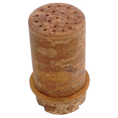 top of handmade cinnamon shaker made from cinnamon bark by artisans in Vietnam and fair trade imported to the US.