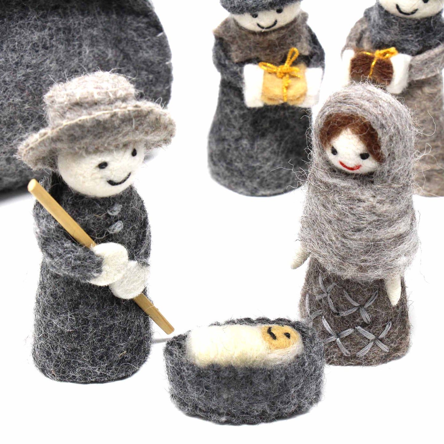 Handmade Felt Nativity Scene- 12-Piece Set- Fair Trade-Nepal