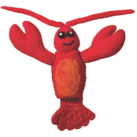 Woolie Finger Puppet - Lobster - Red-Wild Woolies- Nepal