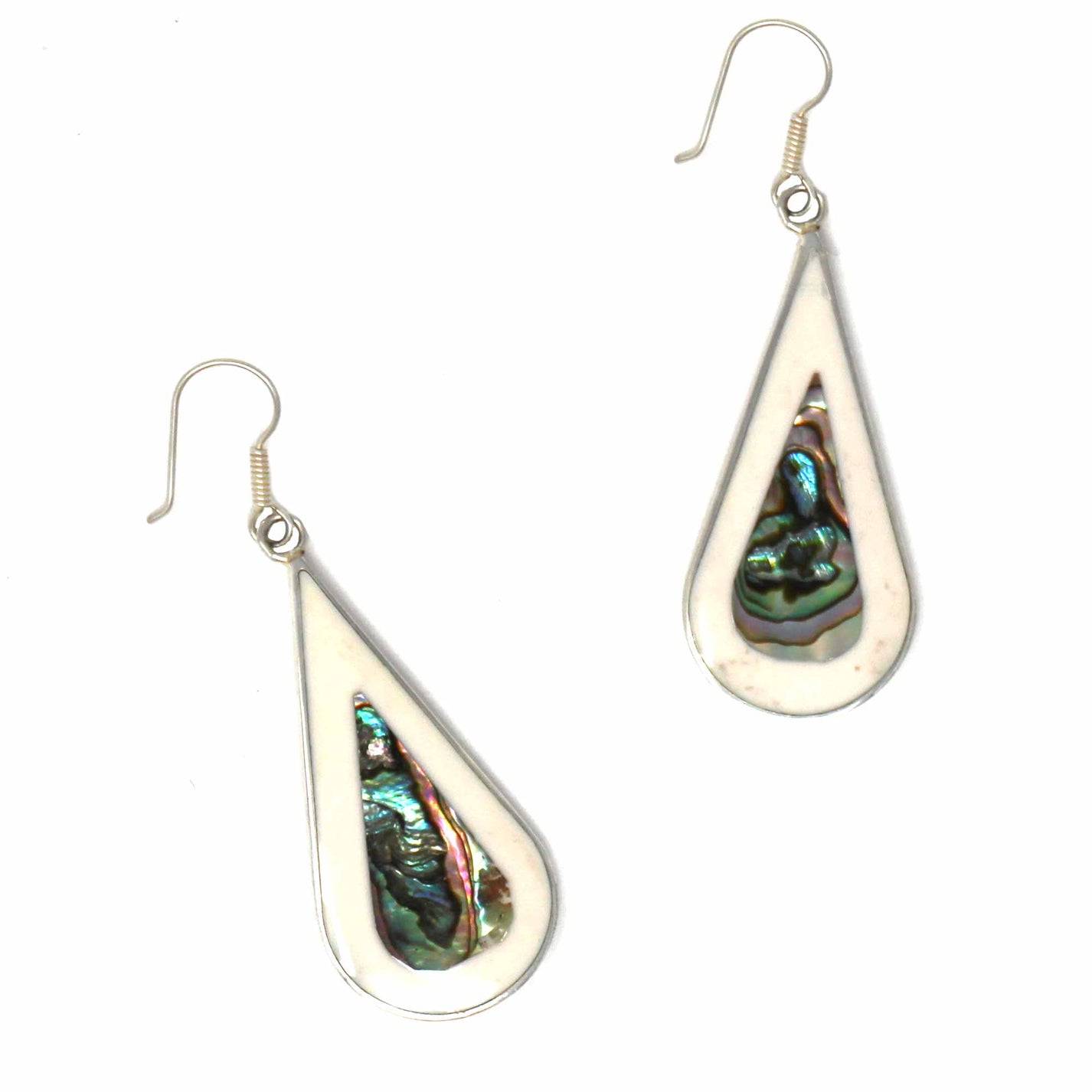 Teardrop Abalone and Mother of Pearl Drop Earrings – Low Country Fair Trade