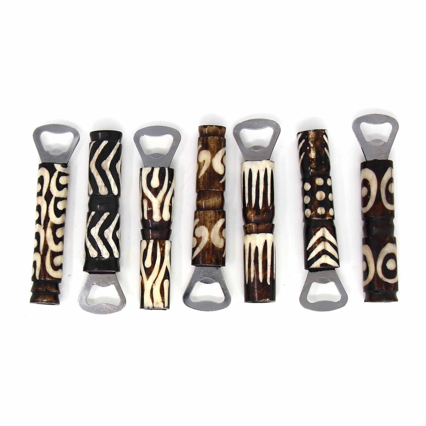 African Batik Bone Bottle Opener- Mixed Designs