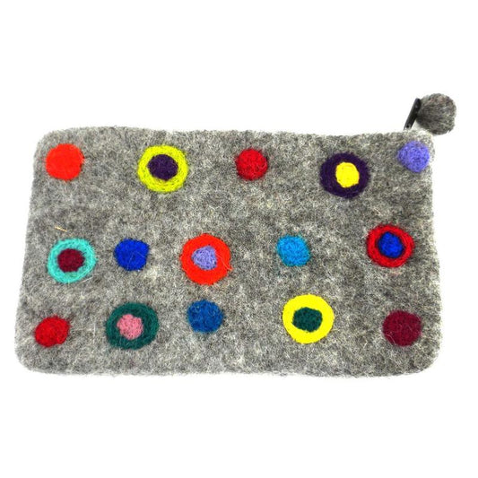 Polka Dot Felt Clutch- Global Groove-Nepal